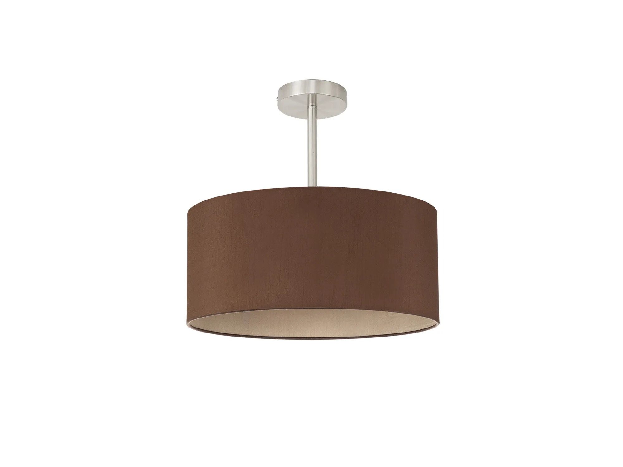 Baymont 40cm Semi Flush 1 Light Satin Nickel, Raw Cocoa/Grecian Bronze DK0250  Deco Baymont